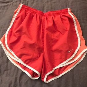 Nike DriFit Shorts Orange and White