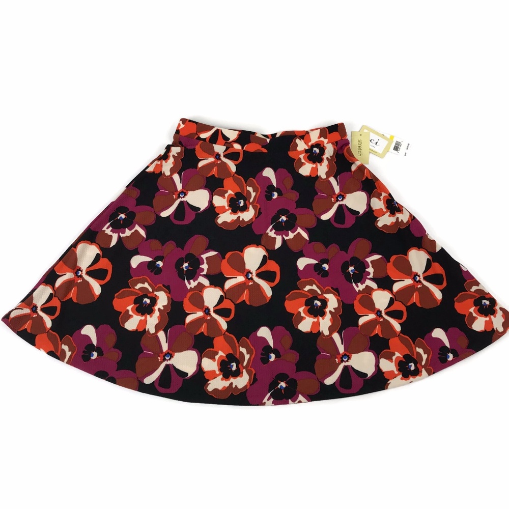 ECI New York Bold Floral Print A Line Skirt