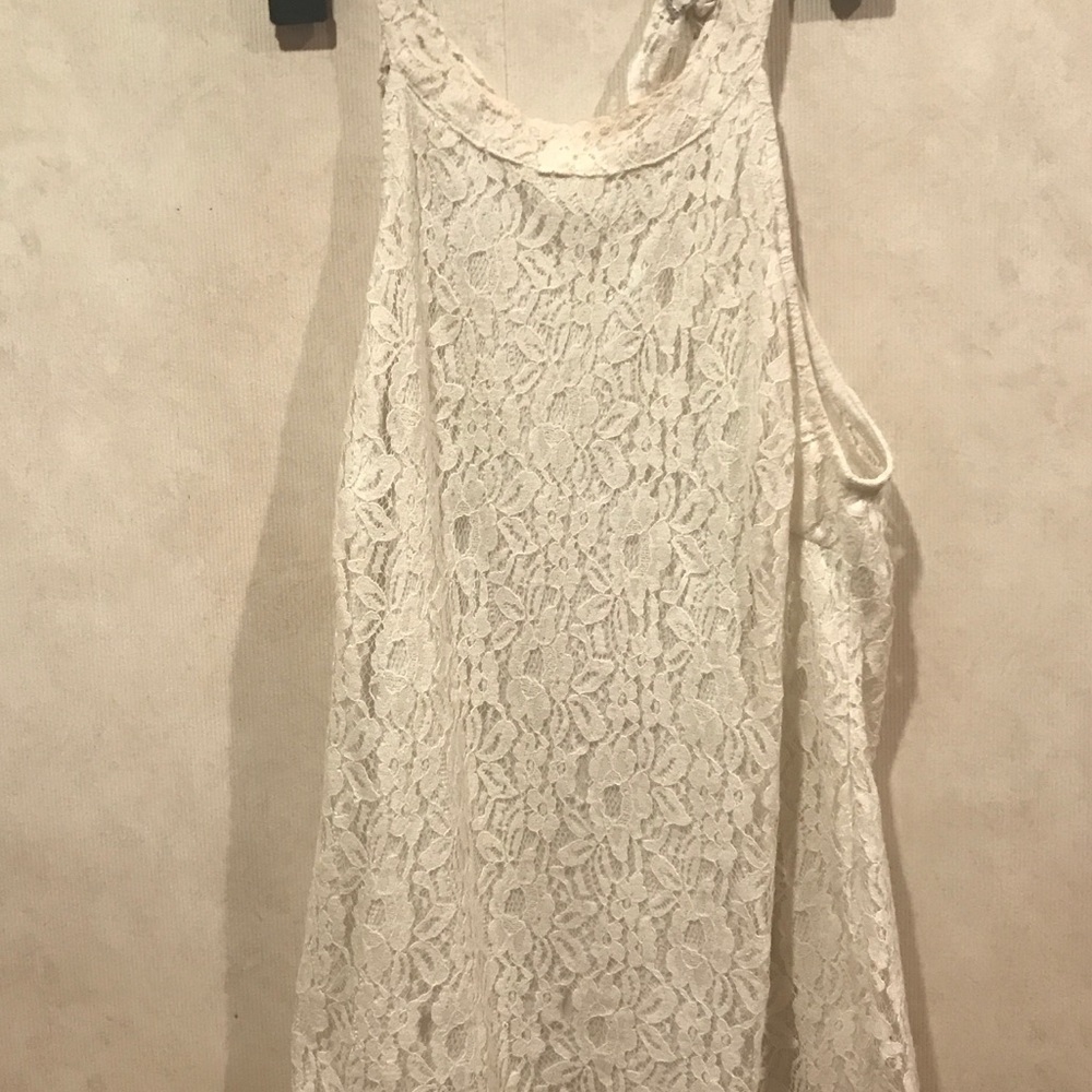 Highneck lace tank