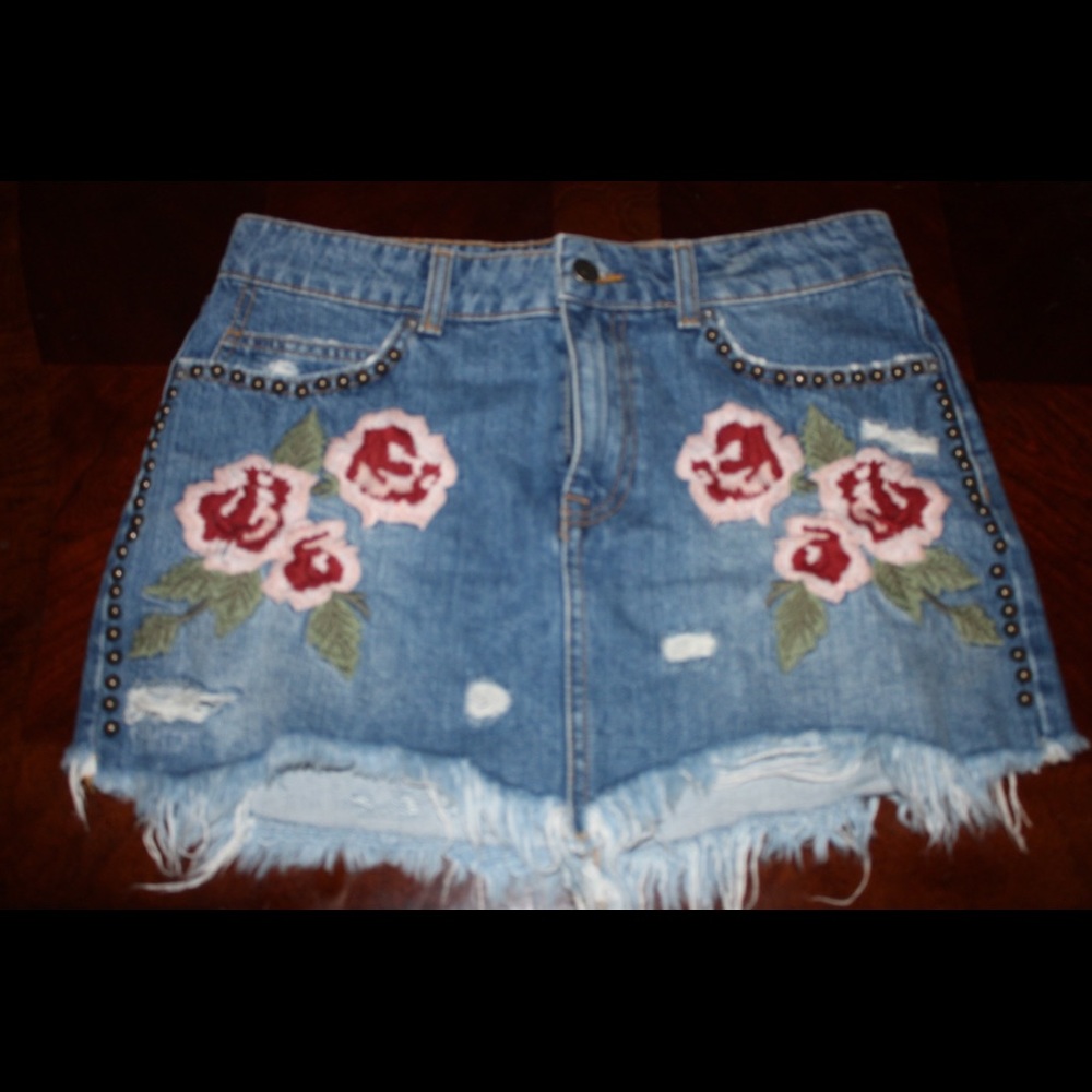 Free people denim skirt