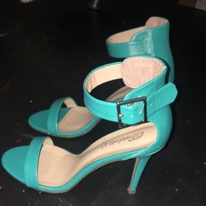 Teal high heels