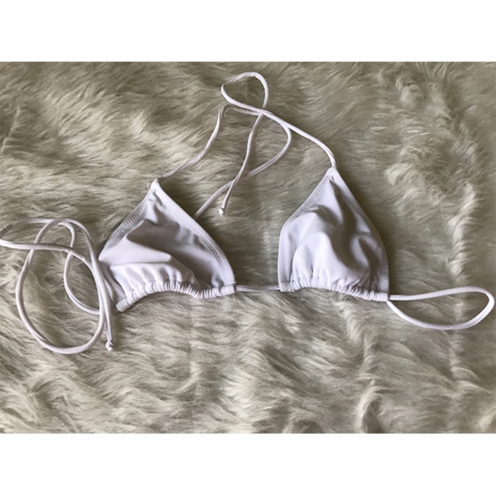 Asos Swim Strappy White Triangle Bikini Top US 6