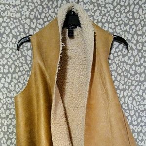 Cecico Faux Leather shearling Vest