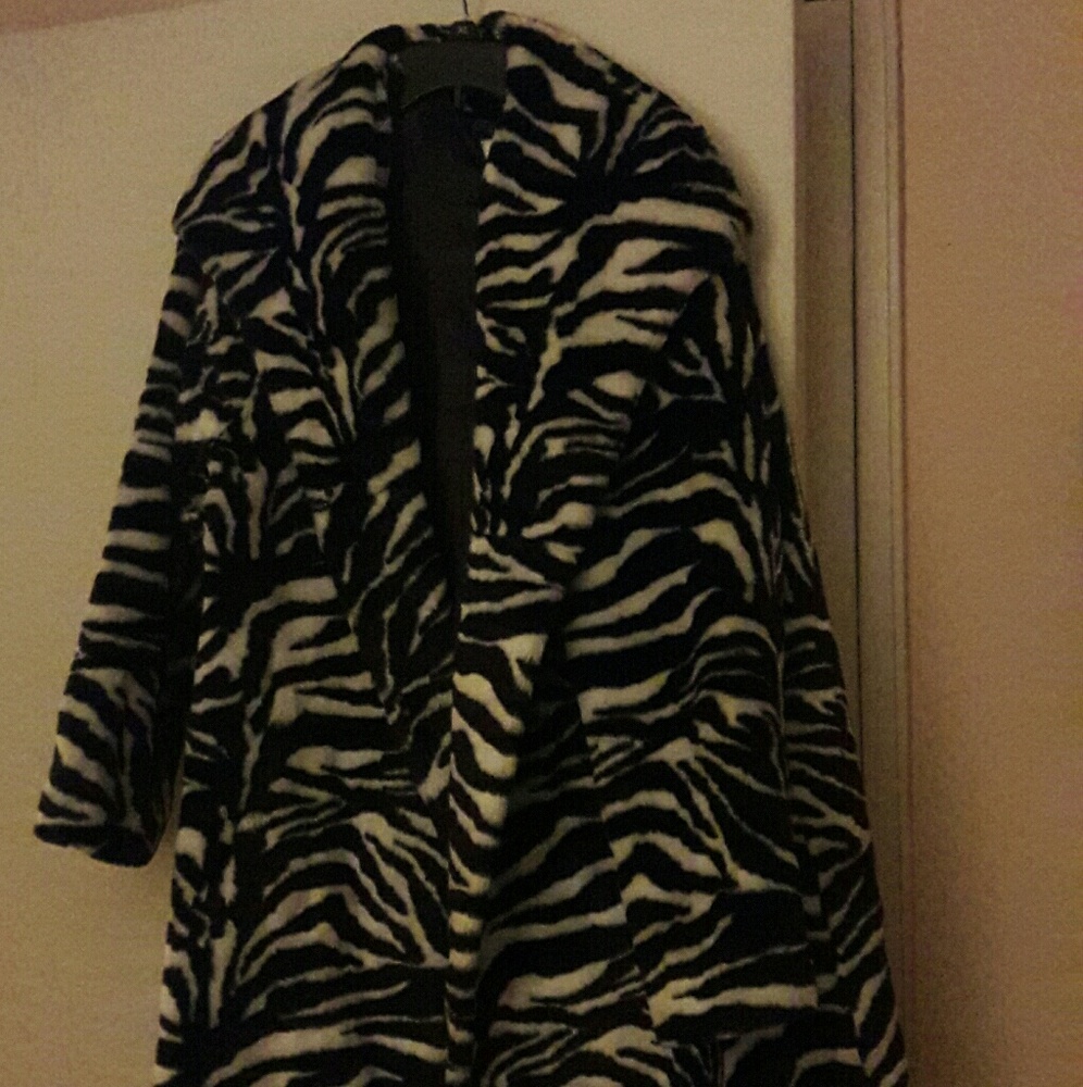 Lined zebra coat