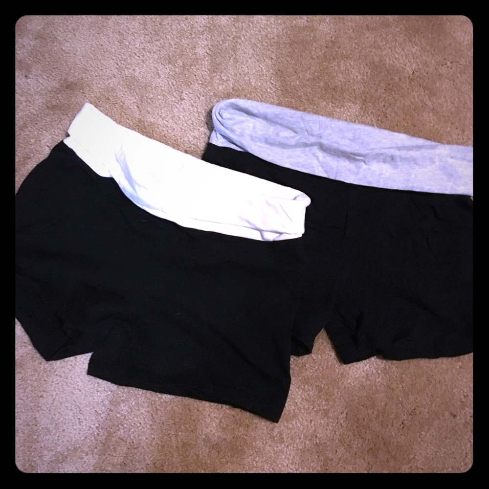 2 pairs of fold over booty shorts