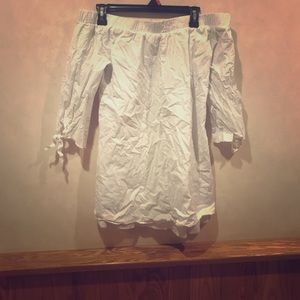 White off the shoulder mini dress