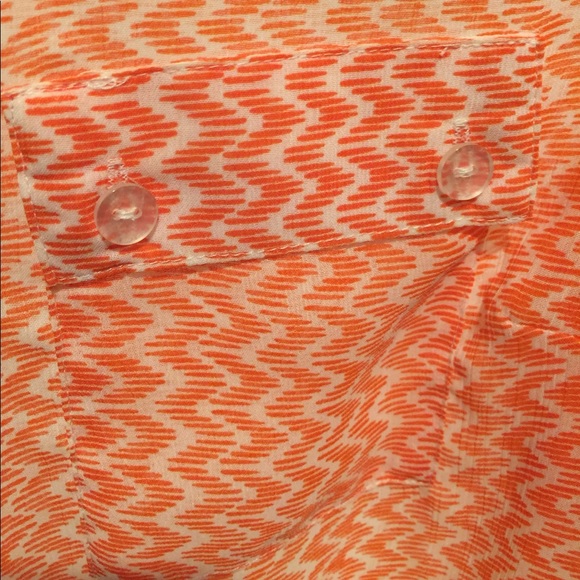 New Directions-Orange & White Chevron Button down. - Picture 4 of 4