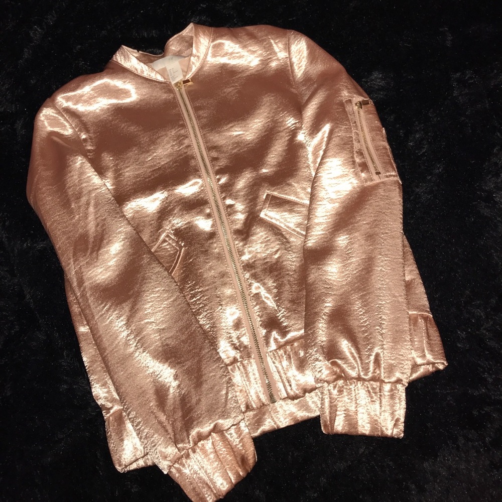 Light pink satin HM bomber