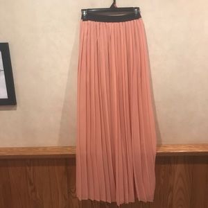 Maxi skirt, sheer mini skirt underneath