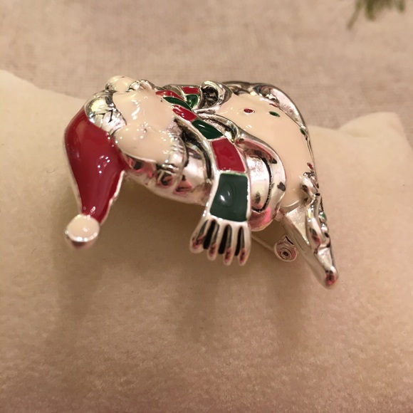 NWT Enamel Snowman On Sled Pin/Pendant Earrings - Picture 8 of 8