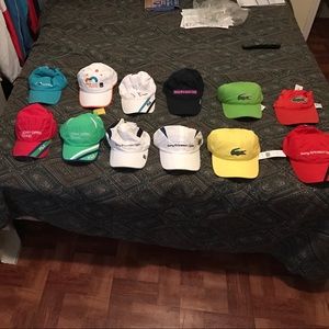 Fila, Lacoste tennis caps, multiple colors jackets