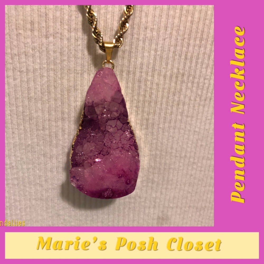 Large Druzy Stone Necklace