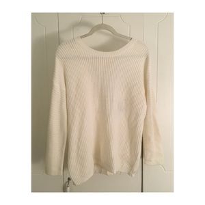 Chunky White Open Back Sweater