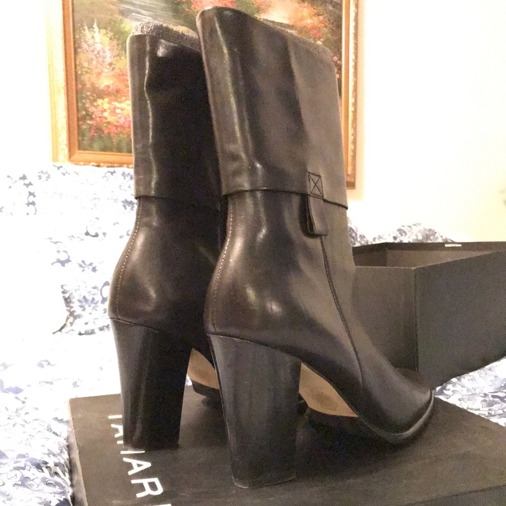 Black leather boots