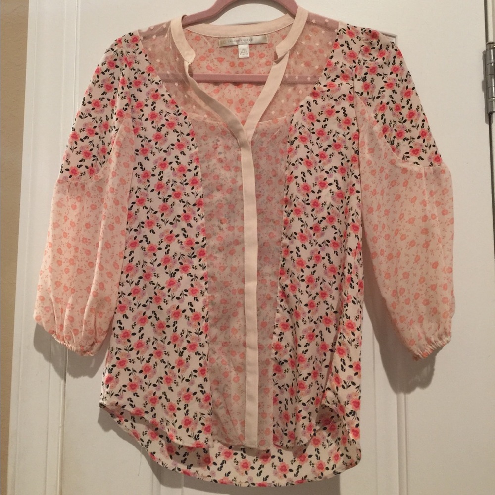 Lauren Conrad-Floral Button Blouse
