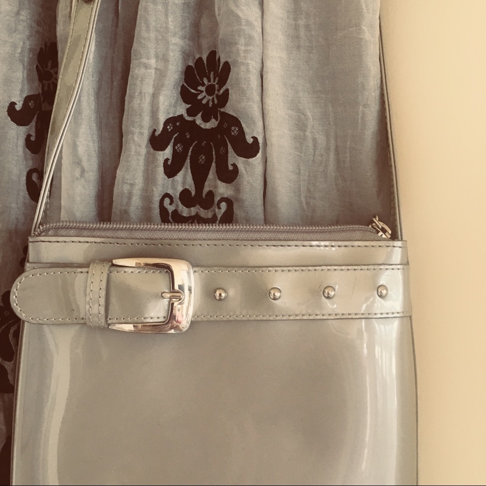 Beijo Patent leather long strap bag, sleek