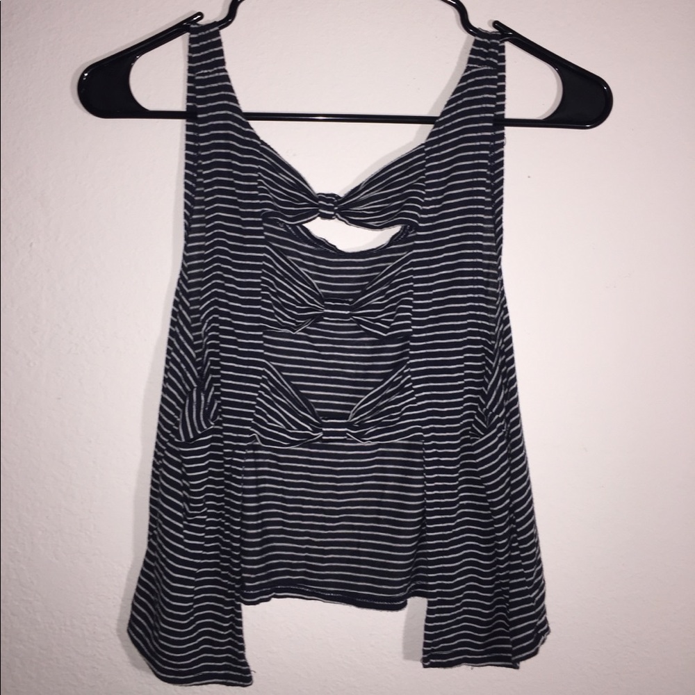 Brandy Melville Striped Ribbon Open Back Tank!!!