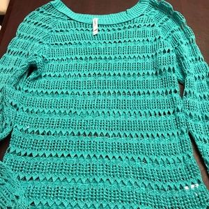 Aeropostale open crochet lightweight sweater