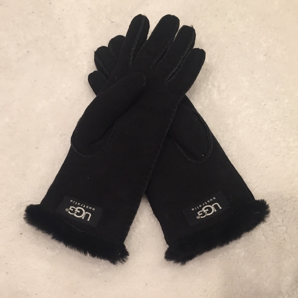 UGG Black Gloves Size S with Fur Lining