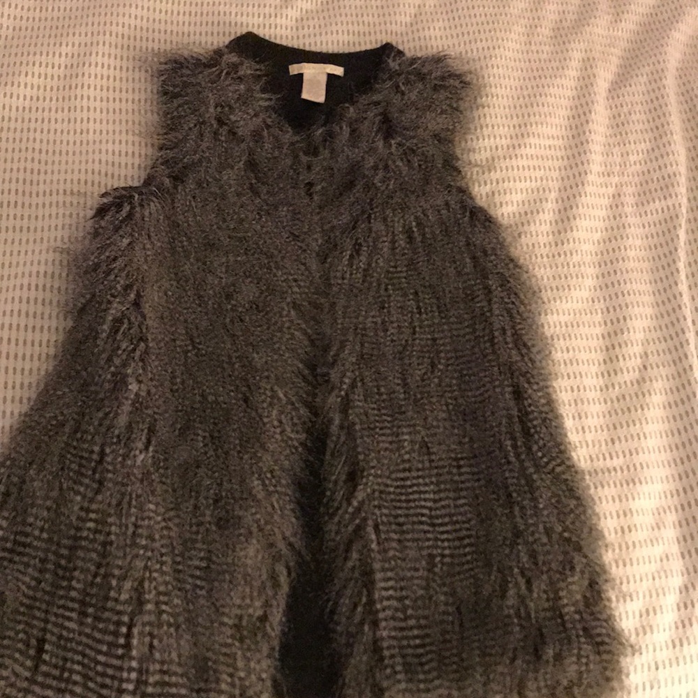 Faux feather vest