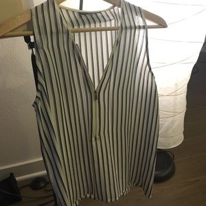 The kooples silk white striped top