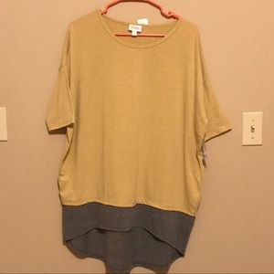 Tan and Grey Small LuLaRoe Dipped Irma NWT