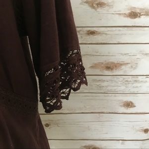 Anthropologie Tops Anthropologie Akemi Kin Brown Lacy Top Poshmark