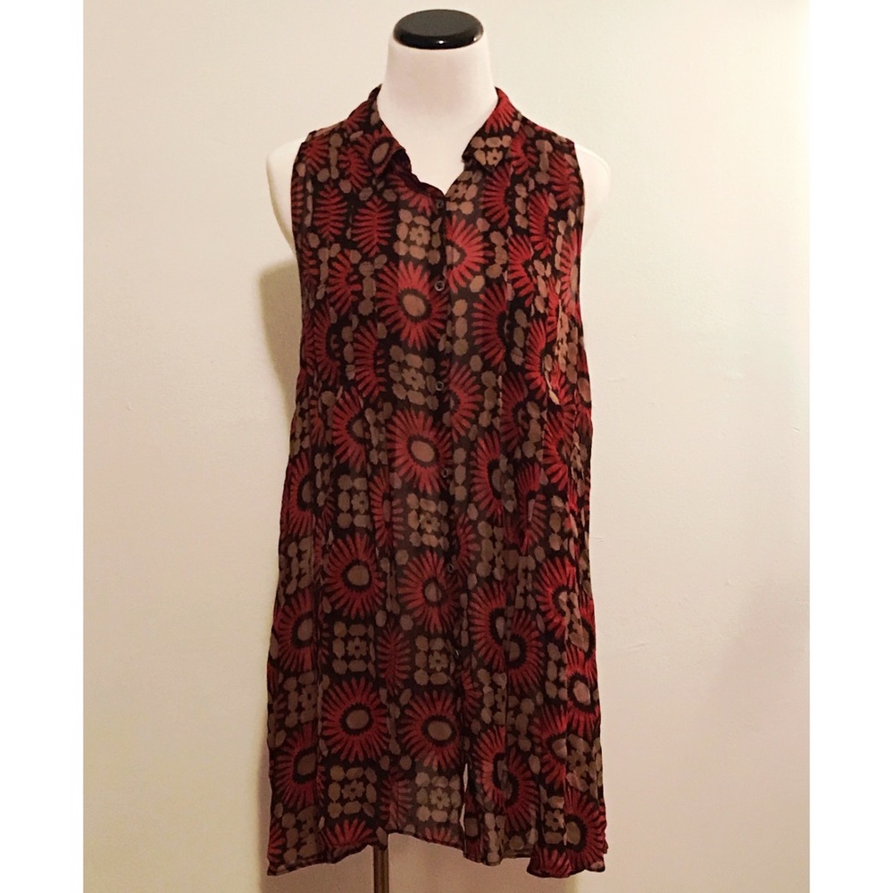 Free People Sheer Printed Tunic