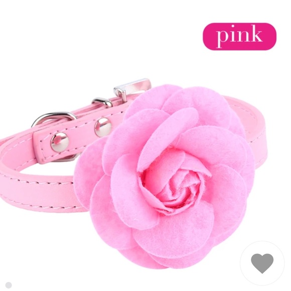- PINK LEATHER COLLAR - Picture 1 of 1
