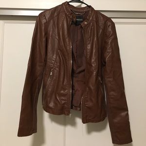 Express brown faux leather jacket