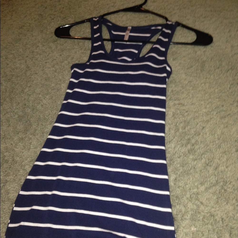 Navy blue striped tank top