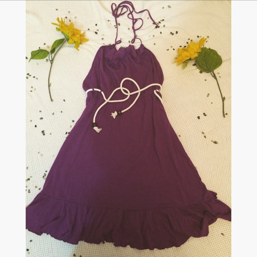 🌻 flirty purple halter backless dress🌻