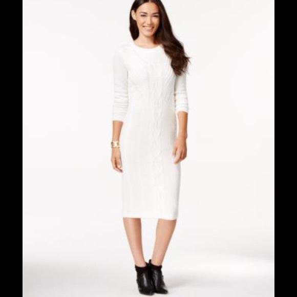 ny collection cable-knit bodycon sweater dress - Picture 1 of 4