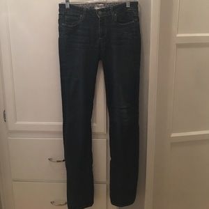 Paige medium wash skyline straight jeans👖