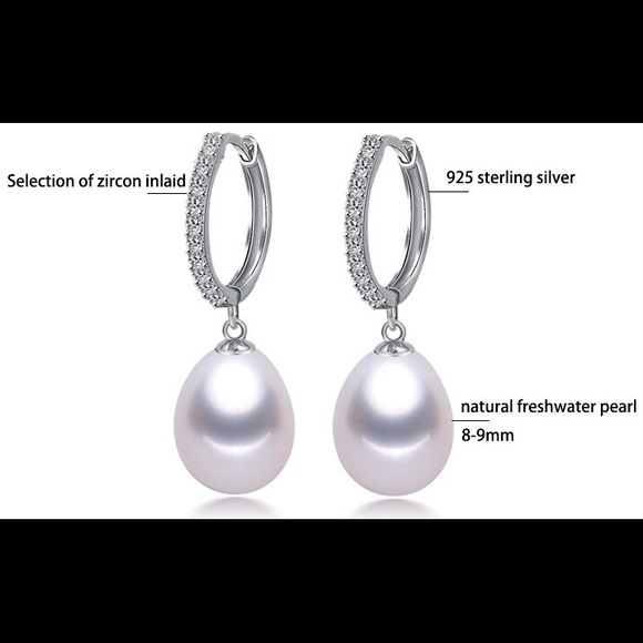 A New Sterling Silver Fresh Water Pearl Earrings - Picture 3 of 3