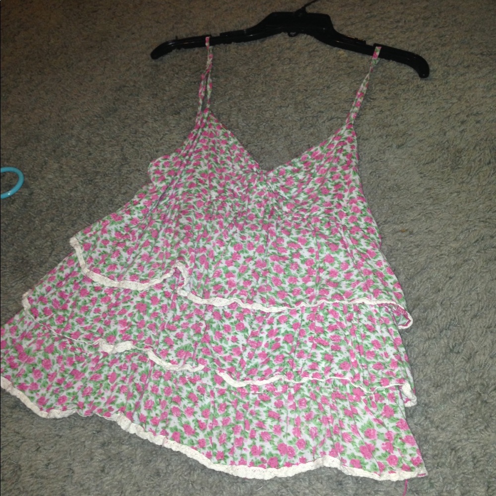 Pink flowered blouse