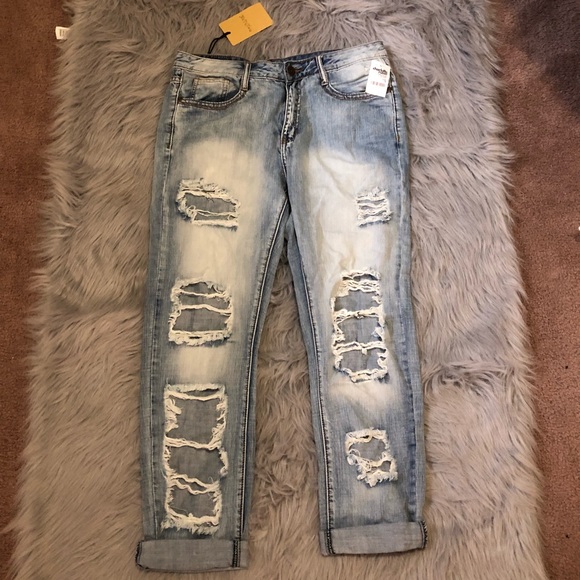 ☑️▫️Machine Washed Destroyed Boyfriend Jeans▫️☑️ - Picture 2 of 3