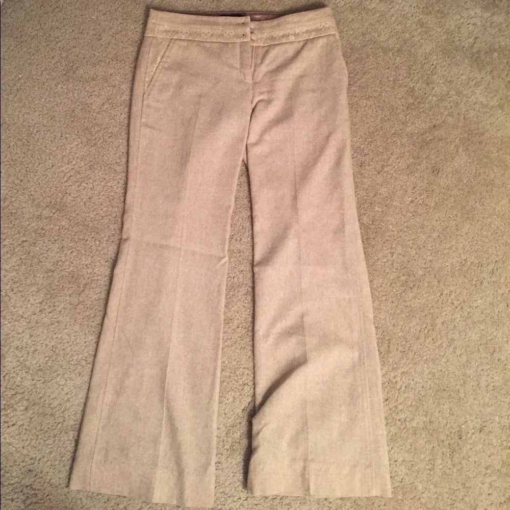 Beige wool pants