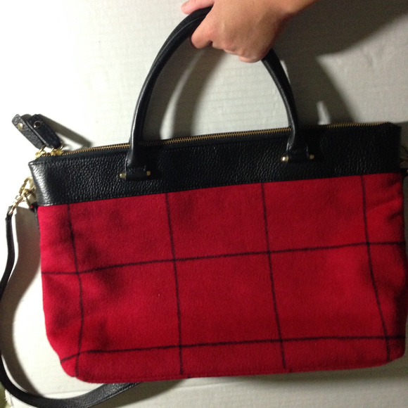 Talbots Windowpane Check Cozy Double-Zip Satchel - Picture 1 of 8