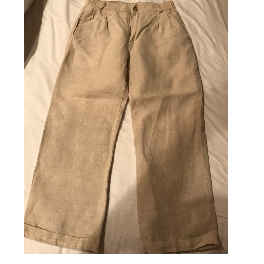 Boys beige linen pants