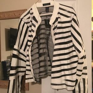 Black and white jacket with sheer lining