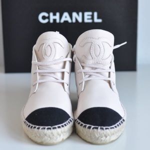 Chanel Leather High Top Espadrilles