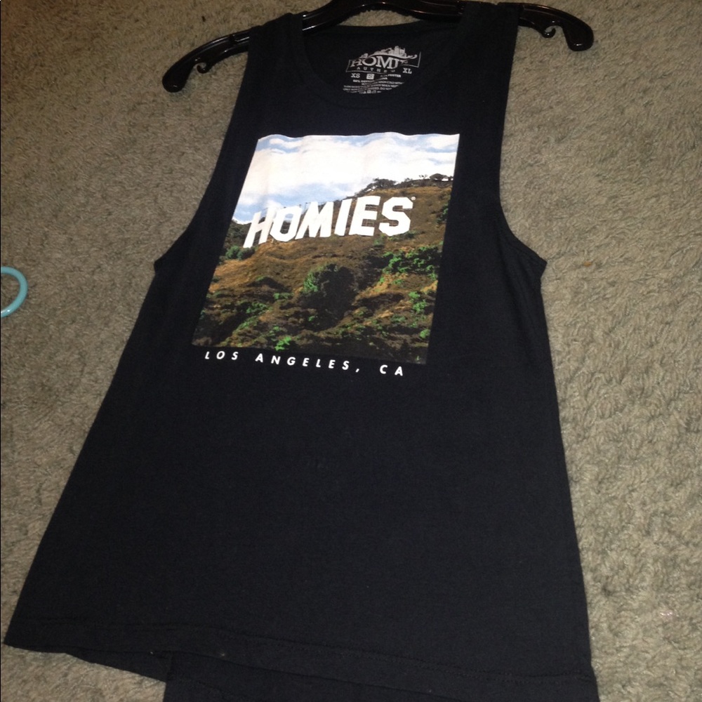 Black "Homies" muscle tank top