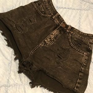 Distressed High-Waisted Shorts