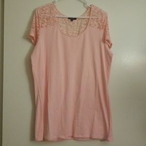 Plus Size Lace Sleeve Top