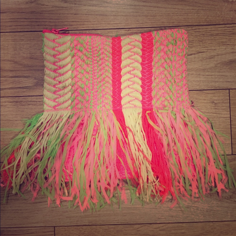 Lolli swim fringe handbag/clutch.
