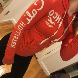 Salmon Hollister tight hoodie
