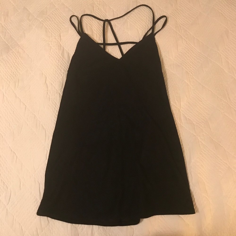 Willa black spaghetti criss cross tank top