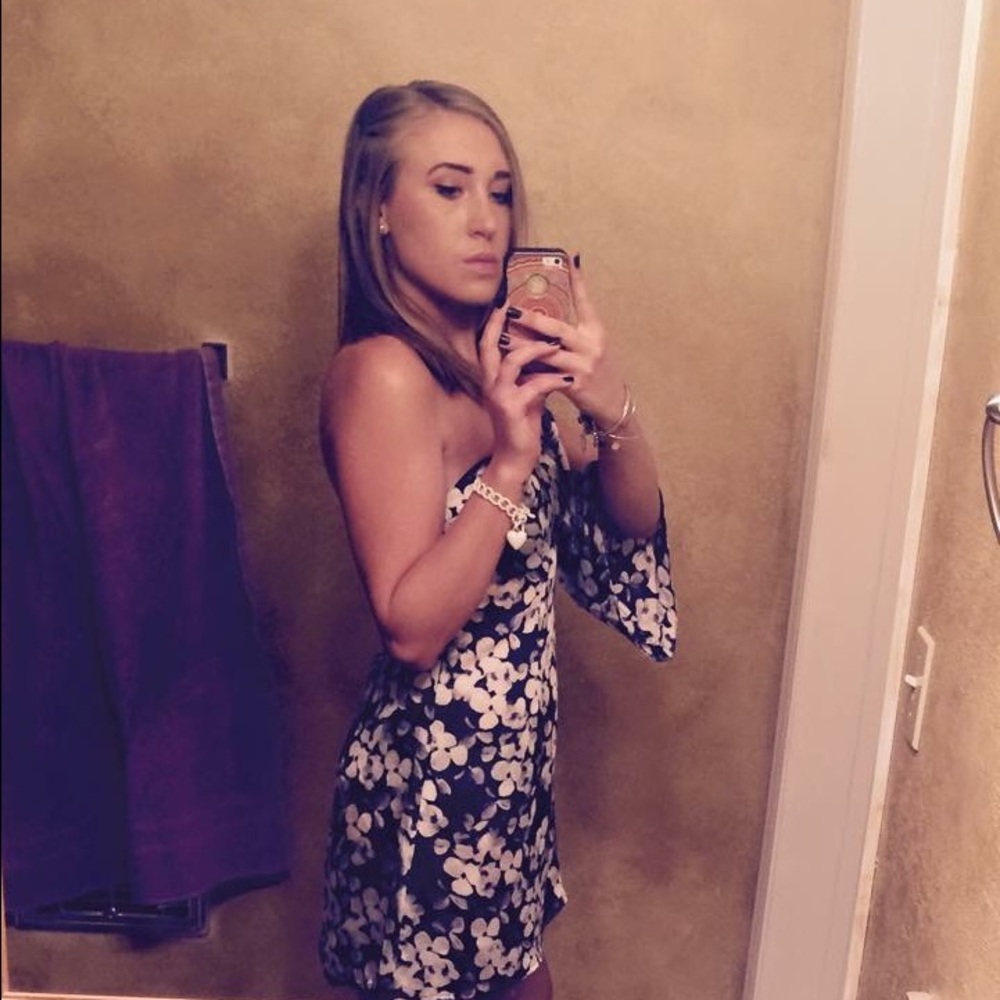 One Sleeve Silk Mini Dress