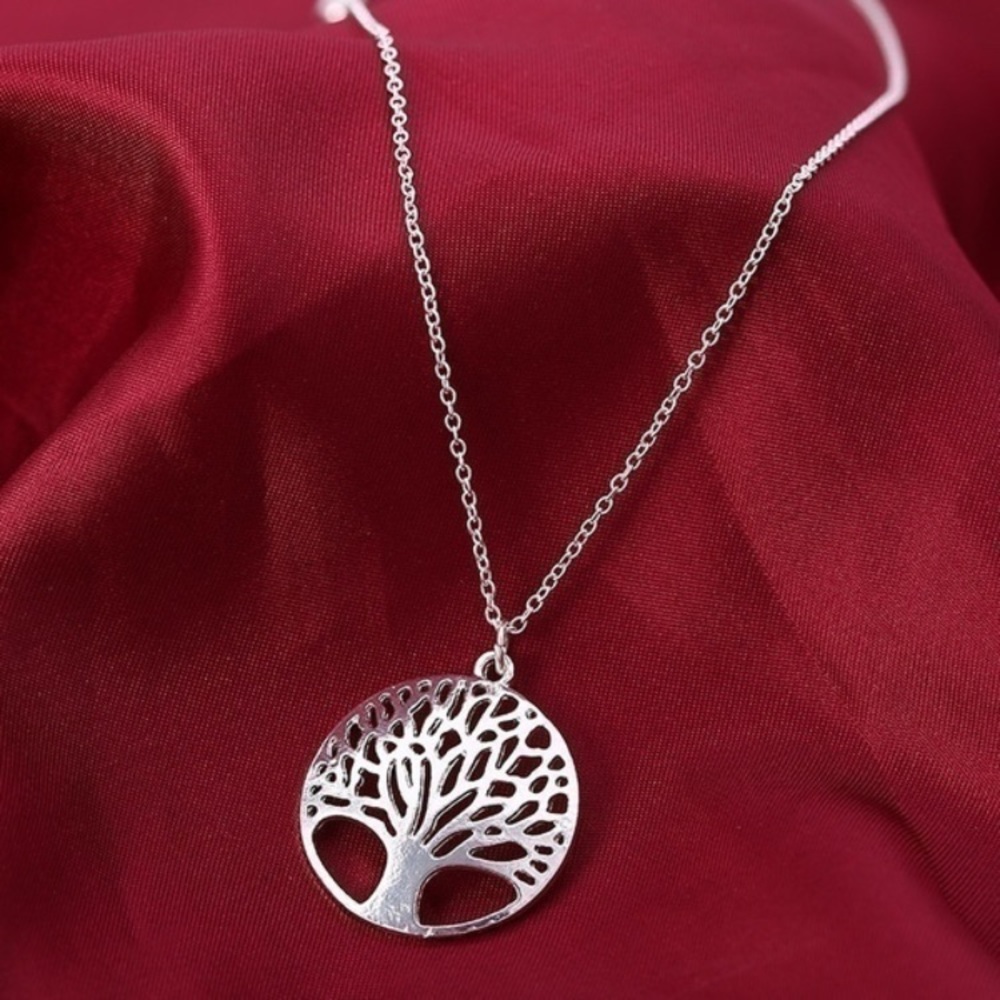 Silver Plated Tree of Life Necklace & Earrings - Picture 2 of 4